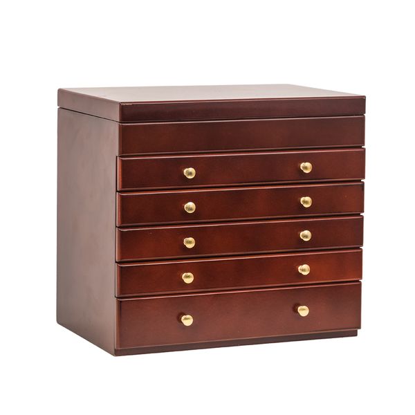 5 drawers 6 layers wooden handmade jewelry box dressing table jewelry storage box jewelry display cabinet with double door brown, Black;white
5 drawers 6 layers wooden handmade jewelry box dressing table jewelry storage box jewelry display cabinet with double door brown, Black;white