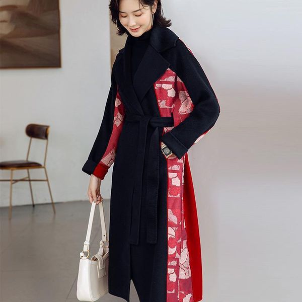 new ladies winter coat classic fashion winter coat wide lapel belt pocket wool mixed coat super long jacket women windbrea, Black
new ladies winter coat classic fashion winter coat wide lapel belt pocket wool mixed coat super long jacket women windbrea, Black