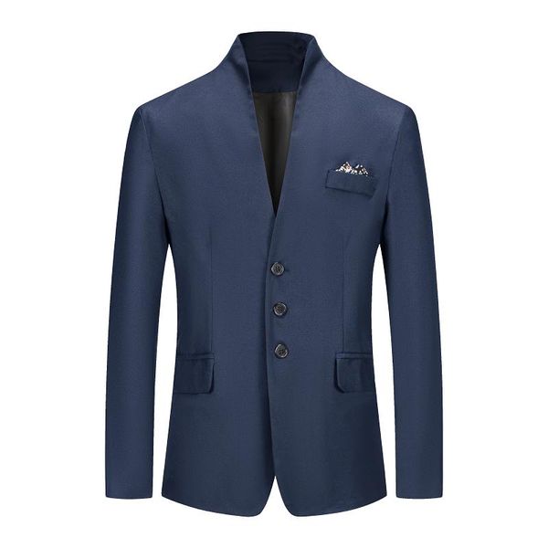 2021 autumn new casual blazer men's clothing trend handsome stand collar blazer, White;black
2021 autumn new casual blazer men's clothing trend handsome stand collar blazer, White;black