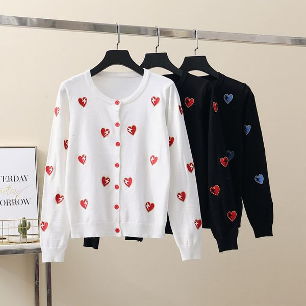 2021 knitted cardigan women sweaters new autumn o-neck heart embroidery slim knitwear jumpers pull femme womens 6z7z, White;black
2021 knitted cardigan women sweaters new autumn o-neck heart embroidery slim knitwear jumpers pull femme womens 6z7z, White;black