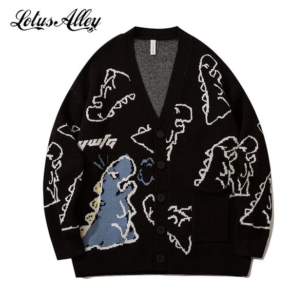 harajuku dinosaur pattern black cardigan sweater men vintage oversized cartoon kawaii coats autumn winter loose knitted sweater 220108, White;black
harajuku dinosaur pattern black cardigan sweater men vintage oversized cartoon kawaii coats autumn winter loose knitted sweater 220108, White;black