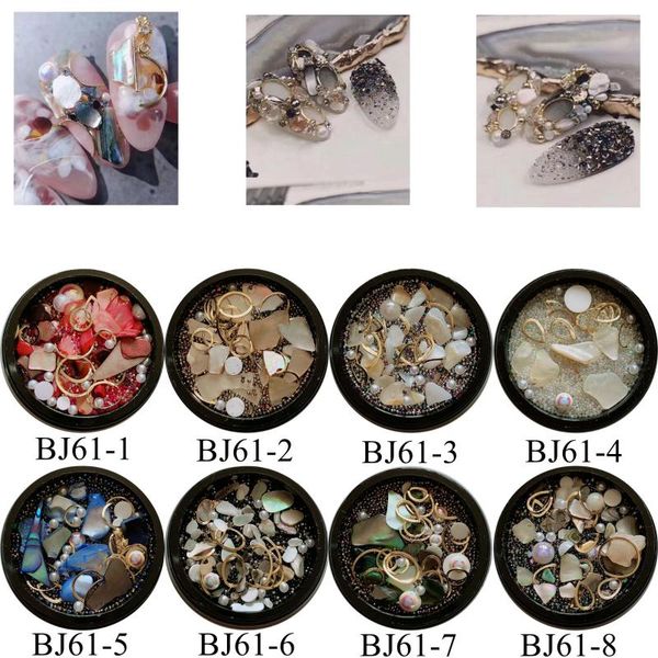 nail art decorations 1jar metal stud mix in the jar sea series shell pieces with mini beads mixed jars bj61, Silver;gold
nail art decorations 1jar metal stud mix in the jar sea series shell pieces with mini beads mixed jars bj61, Silver;gold