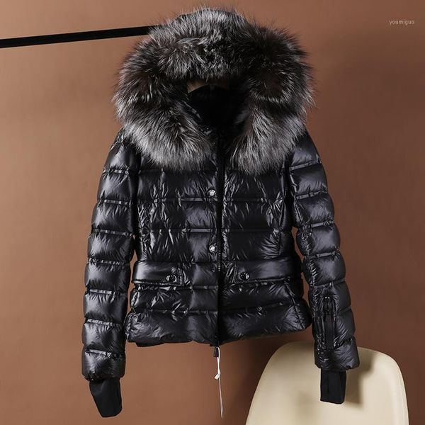 down jacket women winter style 90 white duck down hooded silver fur short coat zippered placket with two flap pockets1, Black
down jacket women winter style 90 white duck down hooded silver fur short coat zippered placket with two flap pockets1, Black