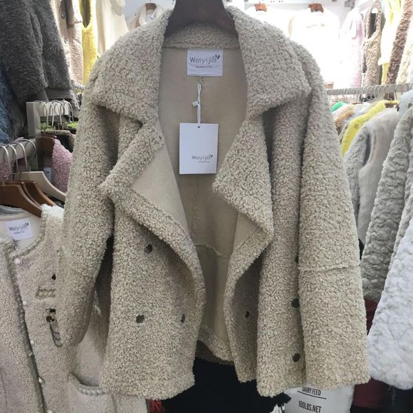 women's jackets fashion lamb wool autumn winter coat women jacket fleece shaggy warm cropped overcoat double breasted outwear, Black;brown
women's jackets fashion lamb wool autumn winter coat women jacket fleece shaggy warm cropped overcoat double breasted outwear, Black;brown
