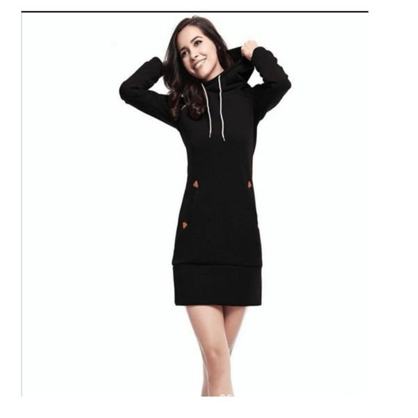Mid-length plus velvet padded sweater women autumn and winter new loose hooded jacket dress, Black;gray
Mid-length plus velvet padded sweater women autumn and winter new loose hooded jacket dress, Black;gray