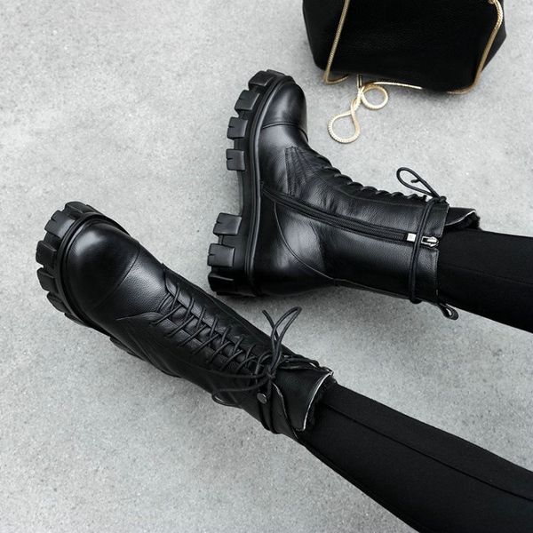 2021 new platform plush mid calf lace up zipper round toe women shoes cow leather square heel short boots size 34-43 m5ga, Black
2021 new platform plush mid calf lace up zipper round toe women shoes cow leather square heel short boots size 34-43 m5ga, Black