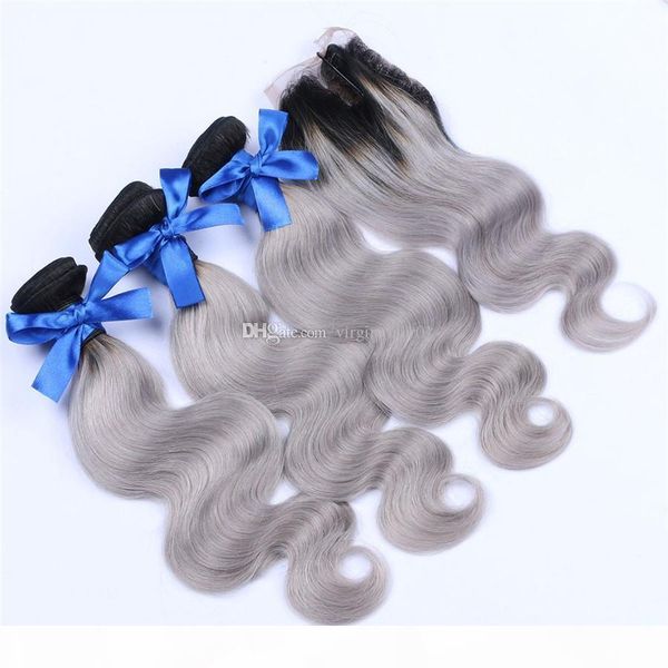 9a grade grey ombre malaysian hair with closure two tone ombre hair with closure 3 bundles ombre human hair extensions with lace closure, Black;brown
9a grade grey ombre malaysian hair with closure two tone ombre hair with closure 3 bundles ombre human hair extensions with lace closure, Black;brown
