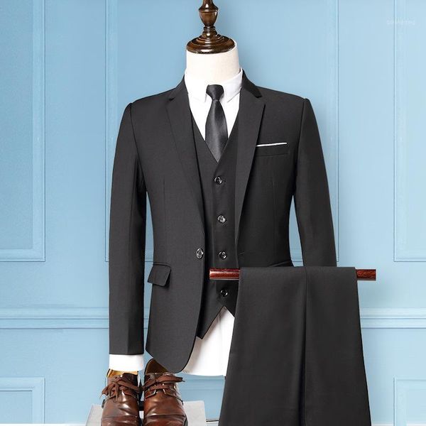 2020 new suit men's suit customized korean slim fit men's coat three piece1, White;black
2020 new suit men's suit customized korean slim fit men's coat three piece1, White;black