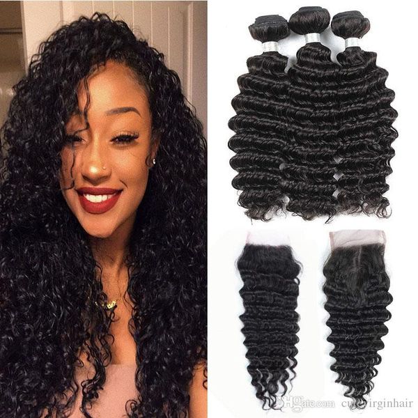 deep wave bundles with closure grade 10a brazilian virgin hair 3 bundles with 4x4 lace closure human hair weaves extension natural color, Black;brown
deep wave bundles with closure grade 10a brazilian virgin hair 3 bundles with 4x4 lace closure human hair weaves extension natural color, Black;brown