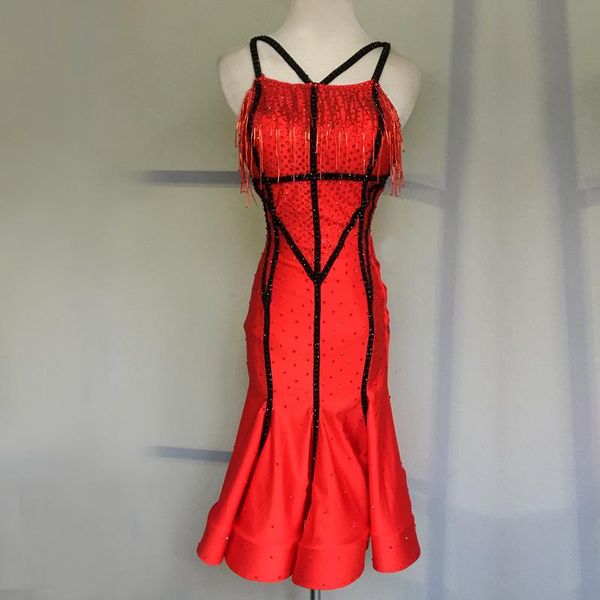 stage wear custom latin dance competition dress children performance female, Black;red
stage wear custom latin dance competition dress children performance female, Black;red