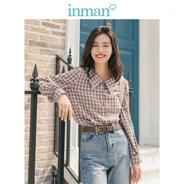 inman winter literary retro 100%cotton doll collar plaid loose long sleeve women blouse1, White
inman winter literary retro 100%cotton doll collar plaid loose long sleeve women blouse1, White