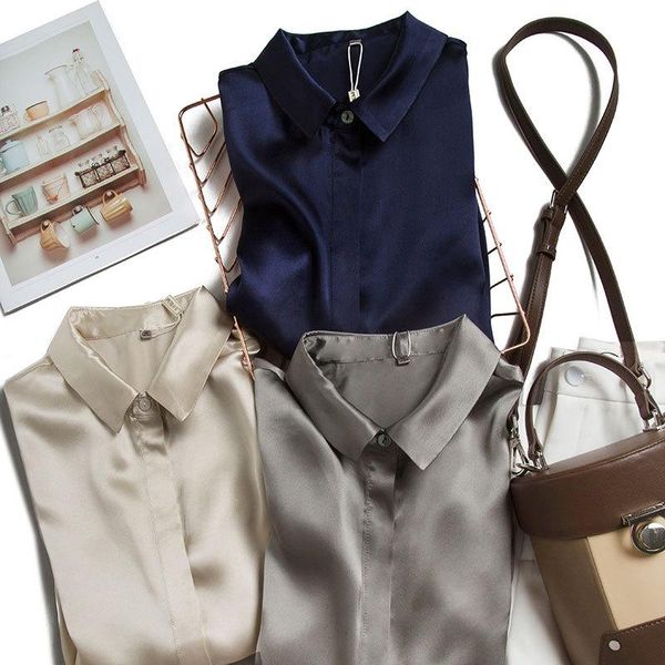 women's blouses & shirts birdsky, 1pc 98% mulberry silks and satins women long sleeve office lady, square lapel collar, solid colors., White
women's blouses & shirts birdsky, 1pc 98% mulberry silks and satins women long sleeve office lady, square lapel collar, solid colors., White