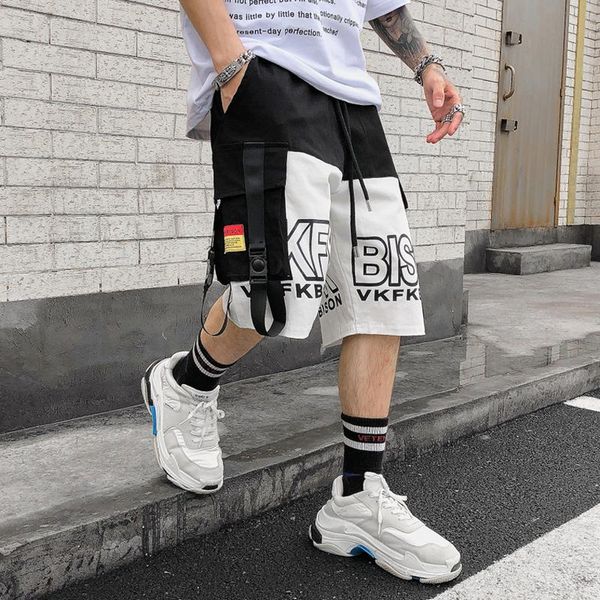 men's shorts men summer color patchwork street punk hip hop multi pockets ribbons streetwear man vintage casual harem short pants, White;black
men's shorts men summer color patchwork street punk hip hop multi pockets ribbons streetwear man vintage casual harem short pants, White;black
