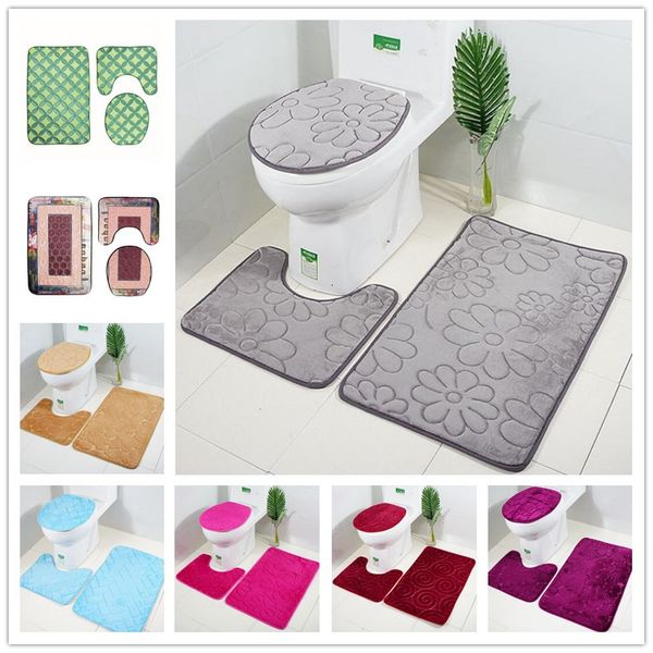 3pcs/set bathroom set 25 design toilet cover mat pedestal rug set soft polyester sponge knurling non-slip bathroom rug set
3pcs/set bathroom set 25 design toilet cover mat pedestal rug set soft polyester sponge knurling non-slip bathroom rug set