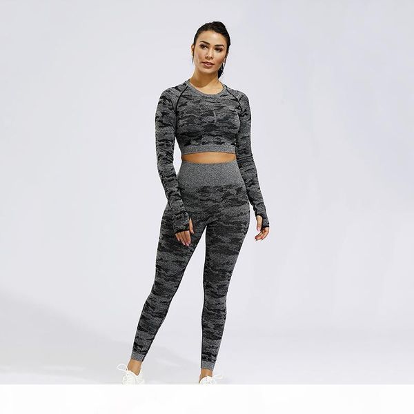 2pcs camo seamless yoga set sportswear women fitness clothing booty gym leggings+long sleeve crop sport suit workout clothes mx200329, Gray
2pcs camo seamless yoga set sportswear women fitness clothing booty gym leggings+long sleeve crop sport suit workout clothes mx200329, Gray