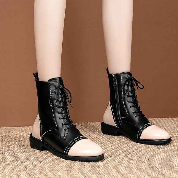 side zipper round toe short boots women genuine leather ankle boots autumn winter party basic shoes woman, Black
side zipper round toe short boots women genuine leather ankle boots autumn winter party basic shoes woman, Black