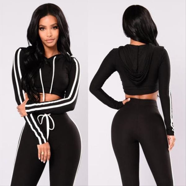 canis women 2pcs tracksuit long sleeve short hoodies sweatshirt amp; pants sets legging wear casual suits, Black
canis women 2pcs tracksuit long sleeve short hoodies sweatshirt amp; pants sets legging wear casual suits, Black
