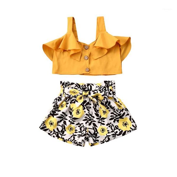 clothing sets 2-6years summer casual kids baby girls clothes ruffles floral button sleeveless vest+flowers shorts 2pcs toddler outfits1, White
clothing sets 2-6years summer casual kids baby girls clothes ruffles floral button sleeveless vest+flowers shorts 2pcs toddler outfits1, White