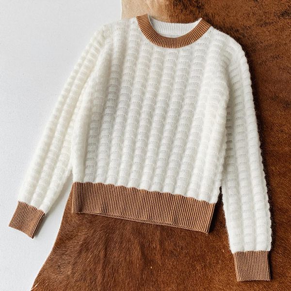 2021 new block weave retro mohair pullover women autumn winter long sleeve round neck chic sweaters casual vintage sweater a7zo, Black
2021 new block weave retro mohair pullover women autumn winter long sleeve round neck chic sweaters casual vintage sweater a7zo, Black