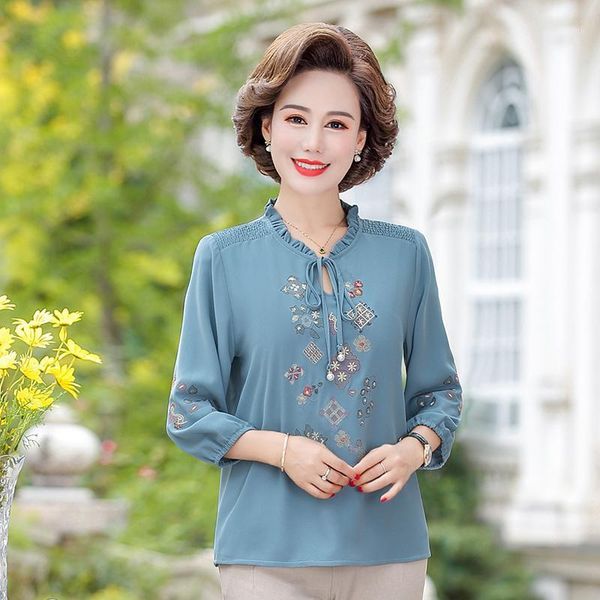 embroidery chic sweet women streetwear mother summer autumn korean floral chiffon nine quarter sleeve lace blouse 5xl1, White
embroidery chic sweet women streetwear mother summer autumn korean floral chiffon nine quarter sleeve lace blouse 5xl1, White