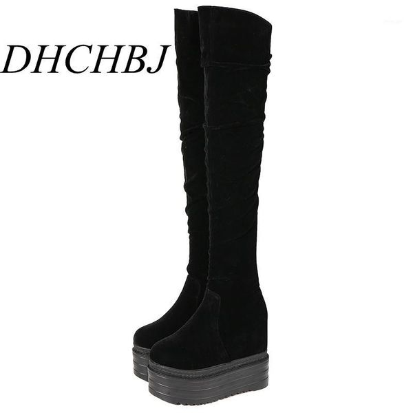boots 13cm thick bottom high knee long women thin leg wedges heel platform over the booties1, Black
boots 13cm thick bottom high knee long women thin leg wedges heel platform over the booties1, Black