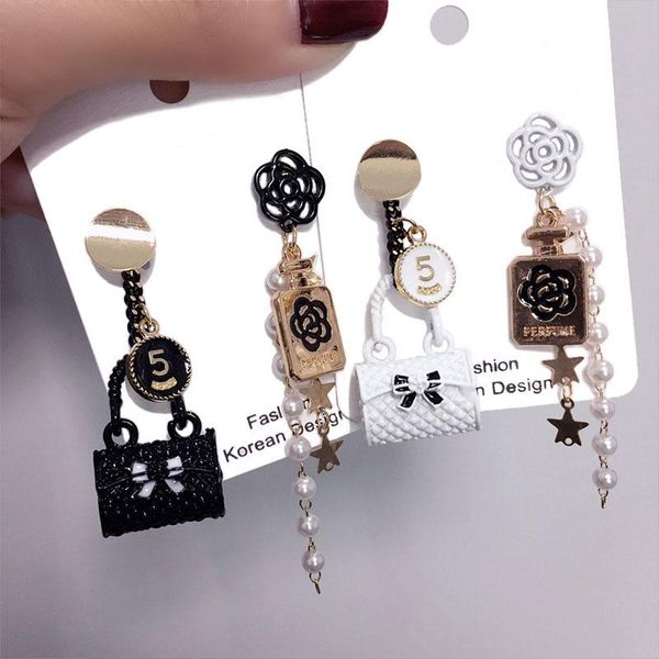 camellia enamel number 5 perfume bottle drop earrings women handbag tassel pearl earrings wedding brand jewelry, Silver
camellia enamel number 5 perfume bottle drop earrings women handbag tassel pearl earrings wedding brand jewelry, Silver