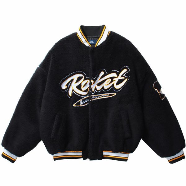 2020 lamb wool letter baseball winter hip streetwear jackets fashionable men's clothing outwear 4f69, Black;brown
2020 lamb wool letter baseball winter hip streetwear jackets fashionable men's clothing outwear 4f69, Black;brown