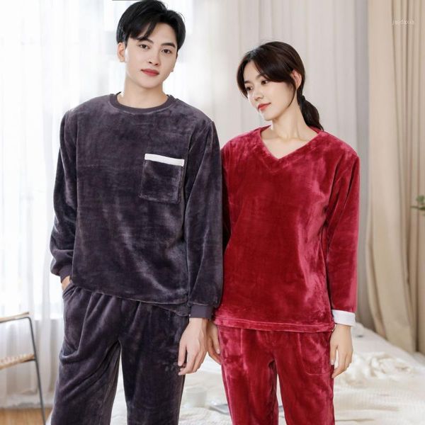 yrrfuot 2021 winter couple flannel pullover pajamas women coral fleece nightclothes thickening men's two-piece homewear suit1, Black;brown
yrrfuot 2021 winter couple flannel pullover pajamas women coral fleece nightclothes thickening men's two-piece homewear suit1, Black;brown