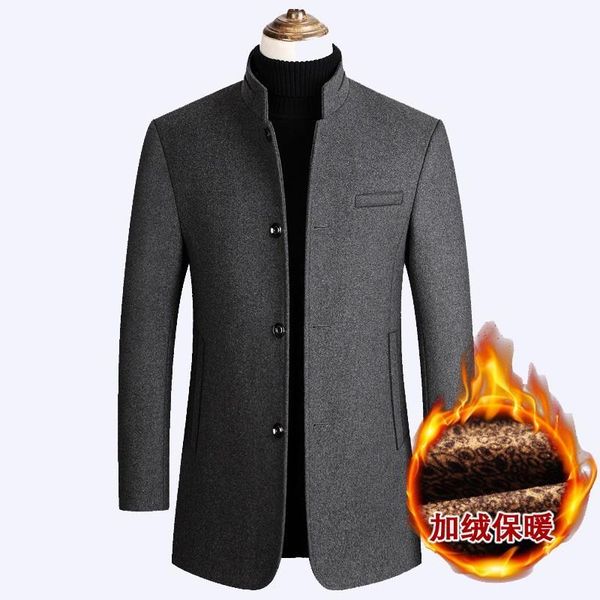 men's wool & blends 2021 autumn winter blend coat men velvet keep warm dad plus size m-4xl mandarin collar overcoat abrigo hombre1, Black
men's wool & blends 2021 autumn winter blend coat men velvet keep warm dad plus size m-4xl mandarin collar overcoat abrigo hombre1, Black