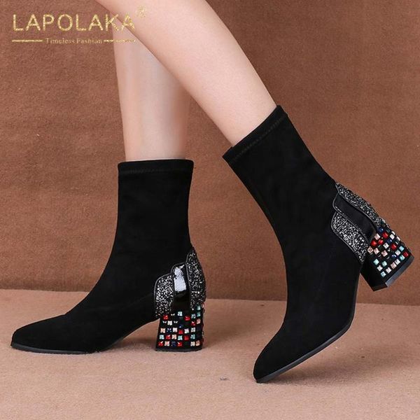 boots lapolaka fashion 2021 stretch women shoes crystal shiny ins dropship trendy leiusre elegant ankle bootie ladies footwear, Black
boots lapolaka fashion 2021 stretch women shoes crystal shiny ins dropship trendy leiusre elegant ankle bootie ladies footwear, Black