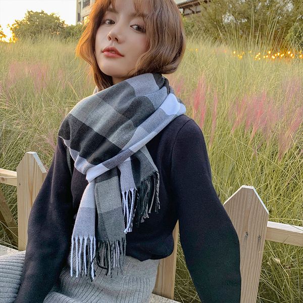 south korea east gate autumn and winter new scarf women versatile fashion plaid stripe long thick tassel warm neck klwe, Blue;gray
south korea east gate autumn and winter new scarf women versatile fashion plaid stripe long thick tassel warm neck klwe, Blue;gray