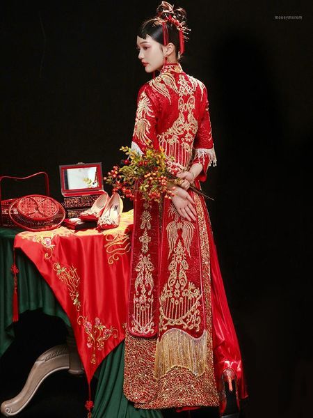 ethnic clothing overseas chinese cheongsam qipao style wedding dress embroidery marrige set oriental bride costume marriage gift1, Red
ethnic clothing overseas chinese cheongsam qipao style wedding dress embroidery marrige set oriental bride costume marriage gift1, Red