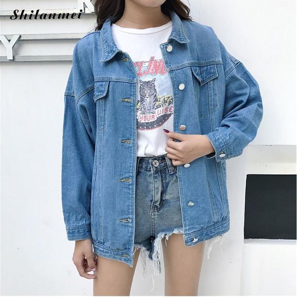 women's jackets autumn jacket denim 2021 women loose casual korean oversize solid blue streetwear pocket button coats feminine, Black;brown
women's jackets autumn jacket denim 2021 women loose casual korean oversize solid blue streetwear pocket button coats feminine, Black;brown