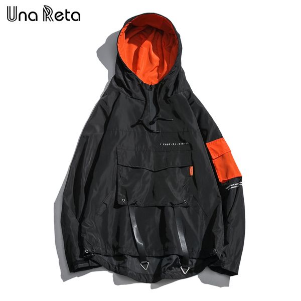 jackets men new hip hop pullover hooded jacket coats japanese fashion casual plus size loose man streetwear kg-1461, Black;brown