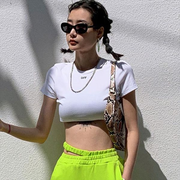 vogue bodycon bare midriff short t shirts women 2020 summer short sleeve round neck solid crop female club party wear, White
vogue bodycon bare midriff short t shirts women 2020 summer short sleeve round neck solid crop female club party wear, White