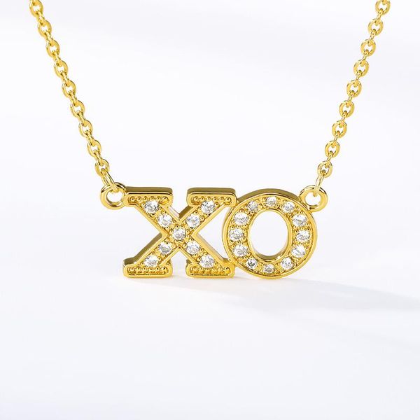 pendant necklaces cubic zirconia xo necklace gold color alphabet tiny letter jewelry hugs and kisses gifts for women, Silver
pendant necklaces cubic zirconia xo necklace gold color alphabet tiny letter jewelry hugs and kisses gifts for women, Silver