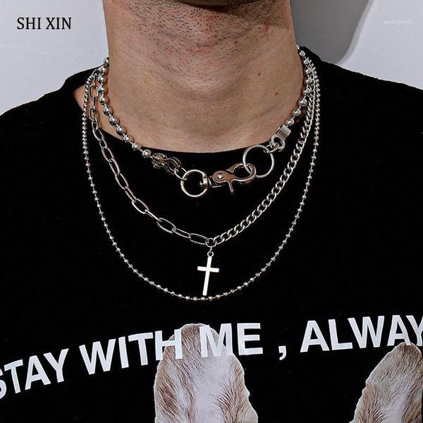pendant necklaces shixin 3 pcs/set hip hop chunky choker necklace with cross for women/men punk layered chain beads 20211, Silver
pendant necklaces shixin 3 pcs/set hip hop chunky choker necklace with cross for women/men punk layered chain beads 20211, Silver