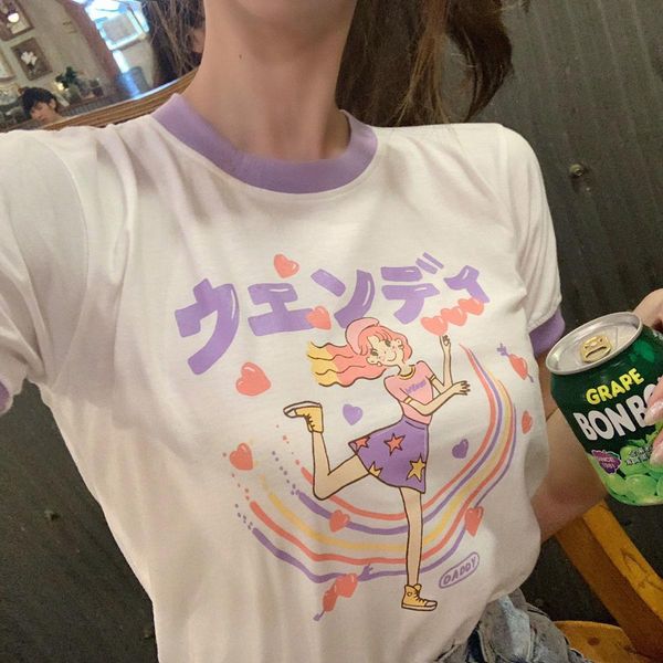 aesthetic harajuku t-shirt kawaii cut rainbow girls print summer korean pop streetwear women chic casual tees clothing size, White
aesthetic harajuku t-shirt kawaii cut rainbow girls print summer korean pop streetwear women chic casual tees clothing size, White