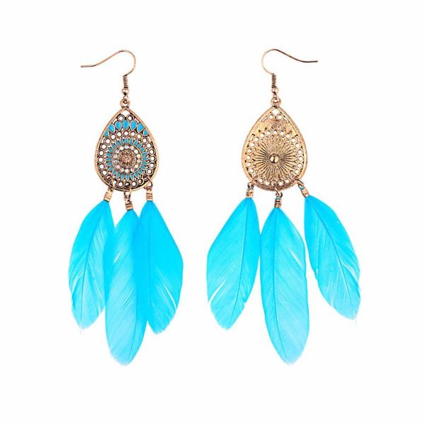 douvei 2020 vintage ethnic long feather earrings for women fashion boho style water drop blue pink lady dangles earring, Silver
douvei 2020 vintage ethnic long feather earrings for women fashion boho style water drop blue pink lady dangles earring, Silver