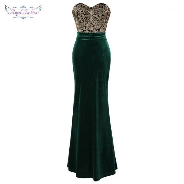 angel-fashions women's evening dress strapless gold embroidery ruched velvet long mermaid party gown green 4311, White;black
angel-fashions women's evening dress strapless gold embroidery ruched velvet long mermaid party gown green 4311, White;black