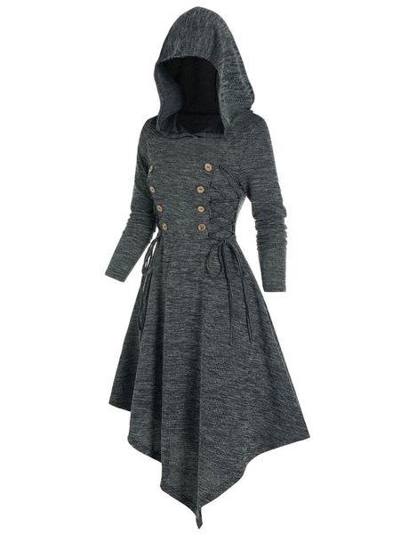 casual dresses wipalo gothic women dress plus size lace up mock button hooded asymmetrical high waist long sleeves knitted, Black;gray
casual dresses wipalo gothic women dress plus size lace up mock button hooded asymmetrical high waist long sleeves knitted, Black;gray