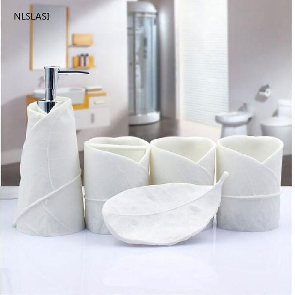 bath accessory set creative leaf shape resin bathroom soap dish lotion bottle mouth cup toothbrush holder household wash ornaments
bath accessory set creative leaf shape resin bathroom soap dish lotion bottle mouth cup toothbrush holder household wash ornaments