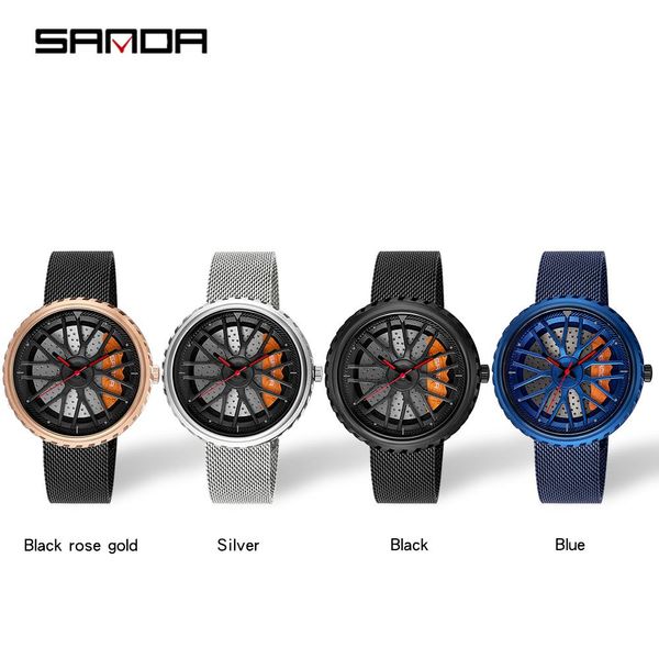 sanda new luxury men's fashion leisure racing roulette watches blue stainless steel mesh belt quartz watch relogio masculino wmttor, Silver
sanda new luxury men's fashion leisure racing roulette watches blue stainless steel mesh belt quartz watch relogio masculino wmttor, Silver