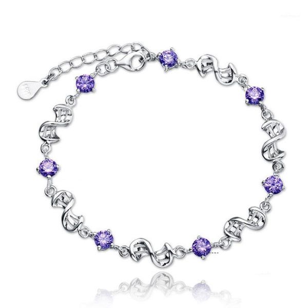 link, chain fashion luxury white purple crysta silver color bracelet fine jewelry vintage bracelets for women wholesale1, Black
link, chain fashion luxury white purple crysta silver color bracelet fine jewelry vintage bracelets for women wholesale1, Black