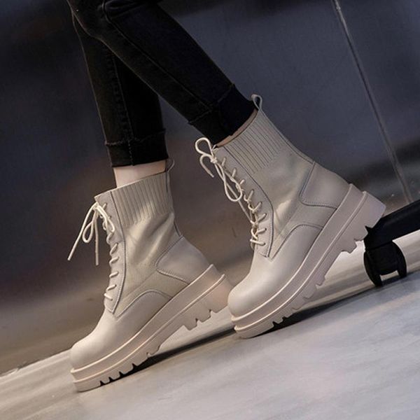 new women of boots 2020 autumn winter british style thick bottom boots women's socks medium tube leather shoes fashion, Black
new women of boots 2020 autumn winter british style thick bottom boots women's socks medium tube leather shoes fashion, Black