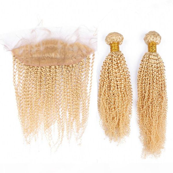 #613 blonde virgin brazilian human hair 2pcs bundles with frontal kinky curly bleach blonde 13x4 lace frontal closure with curly weaves, Black;brown
#613 blonde virgin brazilian human hair 2pcs bundles with frontal kinky curly bleach blonde 13x4 lace frontal closure with curly weaves, Black;brown