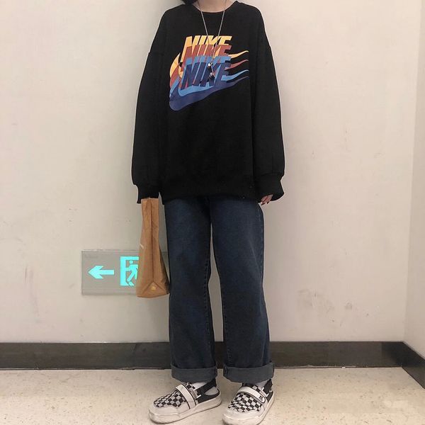 hoodless sweater women's fashion ins plush thickened autumn winter korean loose round neck letter coat head long sleeve top, Black
hoodless sweater women's fashion ins plush thickened autumn winter korean loose round neck letter coat head long sleeve top, Black