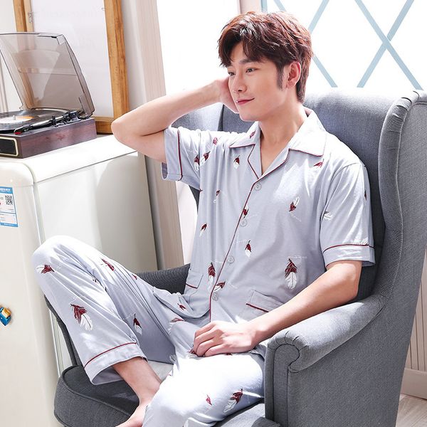 men cotton pajamas set summer pijama hombre homewear sleepwear short sleeve trousers leisure pajamas for men big size lj201112, Black;brown
men cotton pajamas set summer pijama hombre homewear sleepwear short sleeve trousers leisure pajamas for men big size lj201112, Black;brown