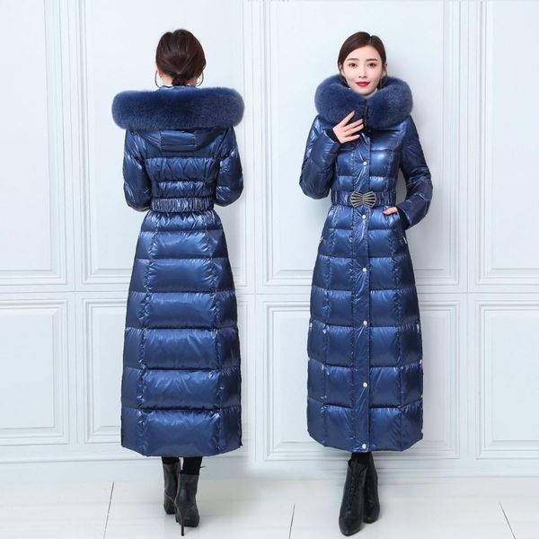 winter on the long knee proved dwaterproof water duck down women's thicker warm female coats bright leather jackets, Black
winter on the long knee proved dwaterproof water duck down women's thicker warm female coats bright leather jackets, Black