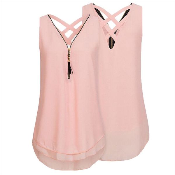 chiffon blouse women plus size 5xl summer tank sleeveless cross ladies clothes womens tunic zipper v neck women lr2, White
chiffon blouse women plus size 5xl summer tank sleeveless cross ladies clothes womens tunic zipper v neck women lr2, White